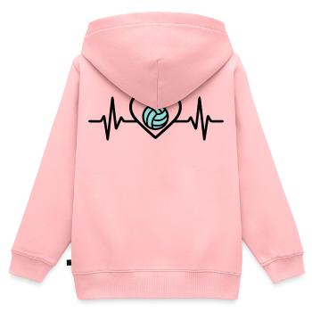 Herz Volleyball – Leidenschaft Teamsport - Kinder Premium Organic Zip Hoodie - Rosa - Hinten - AI Model Kid Female (0cm)