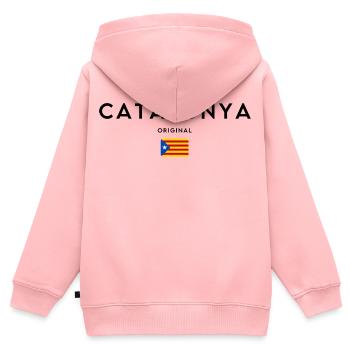 Katalanischer Stolz, minimalistisches, elegantes Design - Kinder Premium Organic Zip Hoodie - Rosa - Hinten - AI Model Kid Female (0cm)