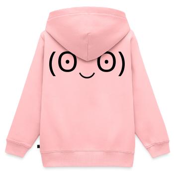 Staunendes Emoticon (ʘ‿ʘ) große Augen - Kinder Premium Organic Zip Hoodie - Rosa - Hinten - AI Model Kid Female (0cm)