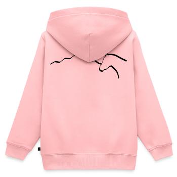 Pferd mit Berge - Kinder Premium Organic Zip Hoodie - Rosa - Hinten - AI Model Kid Female (0cm)