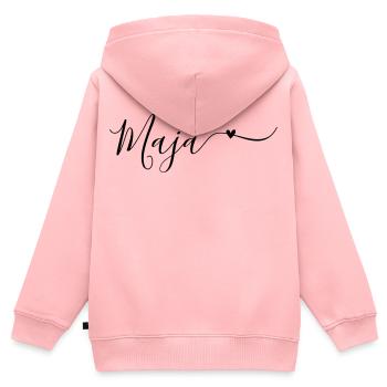 Maja Name Vorname Dekorativ - Kinder Premium Organic Zip Hoodie - Rosa - Hinten - AI Model Kid Female (0cm)