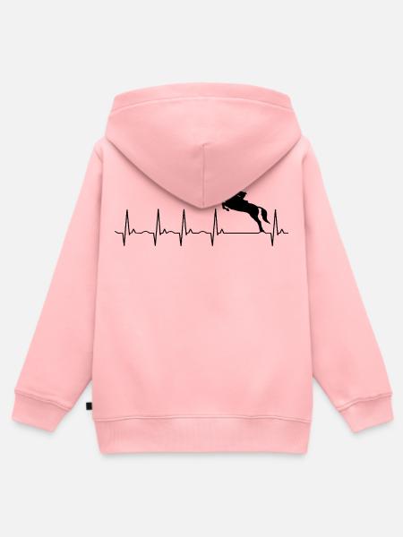 Pferde Design - Reiten Reiterin Geschenk - Kinder Premium Organic Zip Hoodie - Rosa