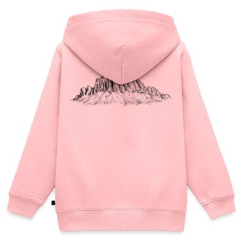 Geislerspitzen Silhouette | Dolomiten Gipfel  - Kinder Premium Organic Zip Hoodie - Rosa - Hinten - AI Model Kid Female (0cm)