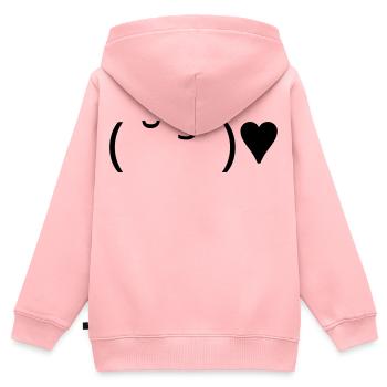 Kuss Emote ( ˘ ³˘)♥ Herz Kaomoji - Kinder Premium Organic Zip Hoodie - Rosa - Hinten - AI Model Kid Female (0cm)