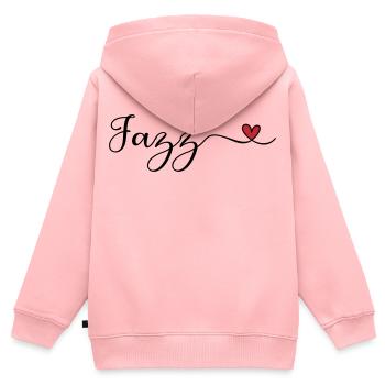 Jazz Heart Typografie - Kinder Premium Organic Zip Hoodie - Rosa - Hinten - AI Model Kid Female (0cm)