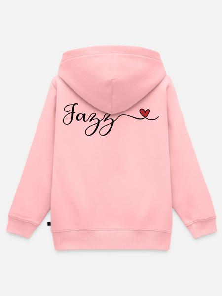Jazz Heart Typografie - Kinder Premium Organic Zip Hoodie - Rosa