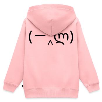 Facepalm Emoticon (－‸ლ) Hand vorm Gesicht - Kinder Premium Organic Zip Hoodie - Rosa - Hinten - AI Model Kid Female (0cm)