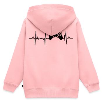 Herzschlag Gaming - Kinder Premium Organic Zip Hoodie - Rosa - Hinten - AI Model Kid Female (0cm)