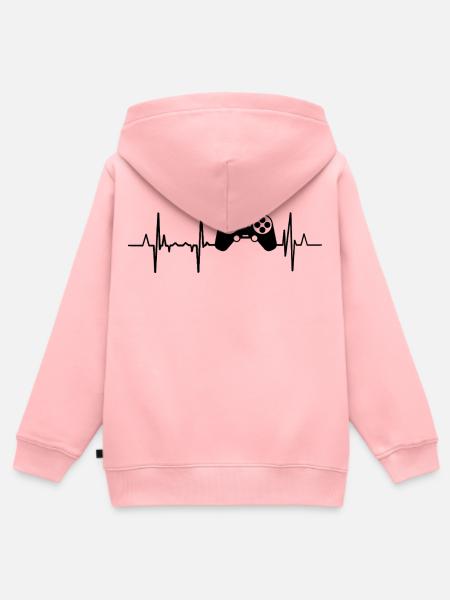 Herzschlag Gaming - Kinder Premium Organic Zip Hoodie - Rosa
