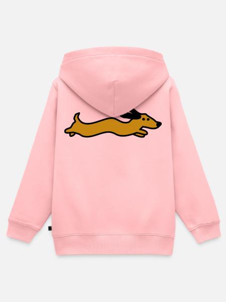 Lustiger Dackel Hundesport - Kinder Premium Organic Zip Hoodie - Rosa