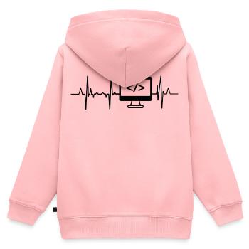 Programmateur Heartbeat - Sweat Premium à capuche zippé enfant bio - rose - Dos - AI Model Kid Female (0cm)