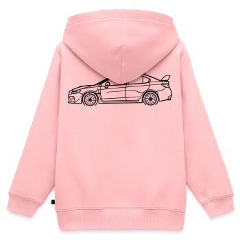WRX Line Silhouette – Turbo Rally Art - Kinder Premium Organic Zip Hoodie - Rosa - Hinten - AI Model Kid Female (0cm)