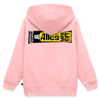 Alles wird gut Experten Kleber retro Psychologie  - Kinder Premium Organic Zip Hoodie - Rosa - Hinten - AI Model Kid Female (0cm)