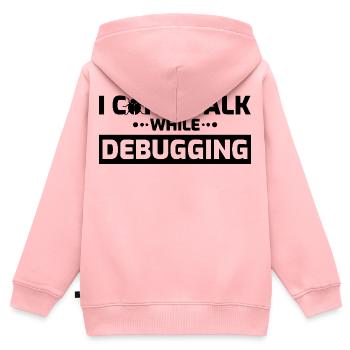 I can't speak while debugging - Kids Premium Organic Zip-up Hoodie - rose - Back - AI Model Kid Female (0cm)