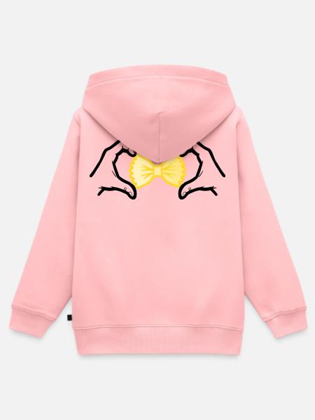Nudeln Pasta lieben - Kinder Premium Organic Zip Hoodie - Rosa
