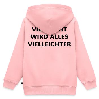 Vielleicht wird alles vielleichter Lustiger Spruch - Kinder Premium Organic Zip Hoodie - Rosa - Hinten - AI Model Kid Female (0cm)