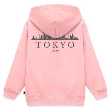Tokio, Japan, Skyline von Tokio - Kinder Premium Organic Zip Hoodie - Rosa - Hinten - AI Model Kid Female (0cm)