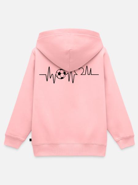 Fußball Herzschlag Fussball Fußballer - Kinder Premium Organic Zip Hoodie - Rosa