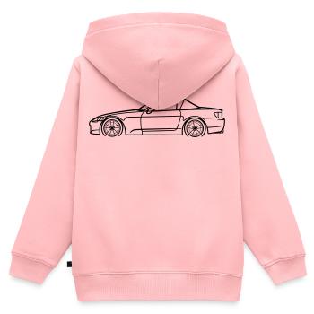 S2000 Line Silhouette – High‑Rev JDM Art - Kinder Premium Organic Zip Hoodie - Rosa - Hinten - AI Model Kid Female (0cm)