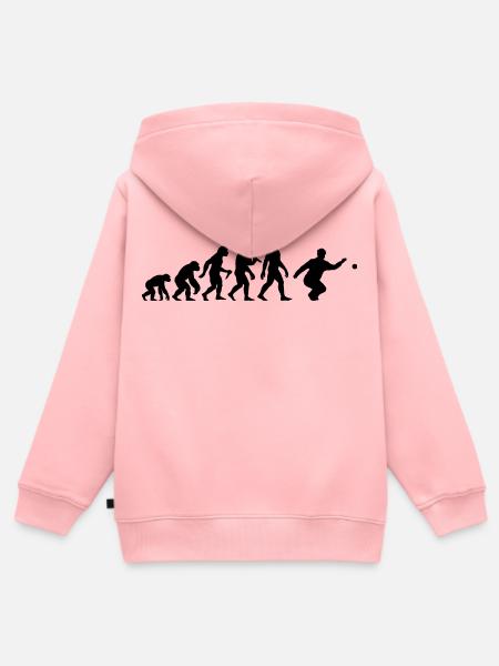 Boccia Und Petanque Evolution Wurf Spieler - Kinder Premium Organic Zip Hoodie - Rosa