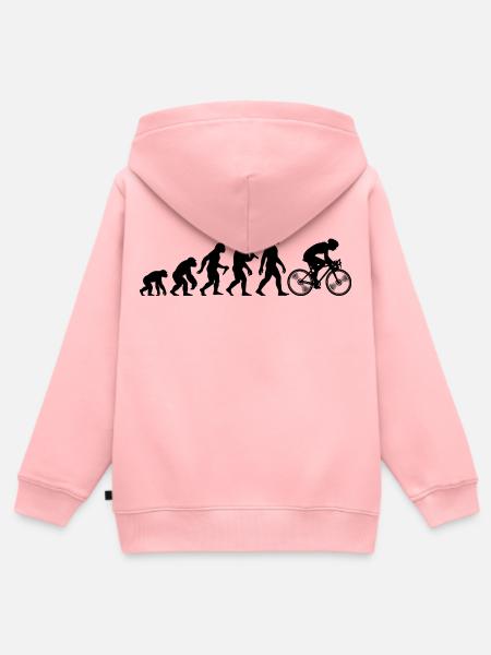 Radfahrer Evolution Radfahren Radsport - Kinder Premium Organic Zip Hoodie - Rosa