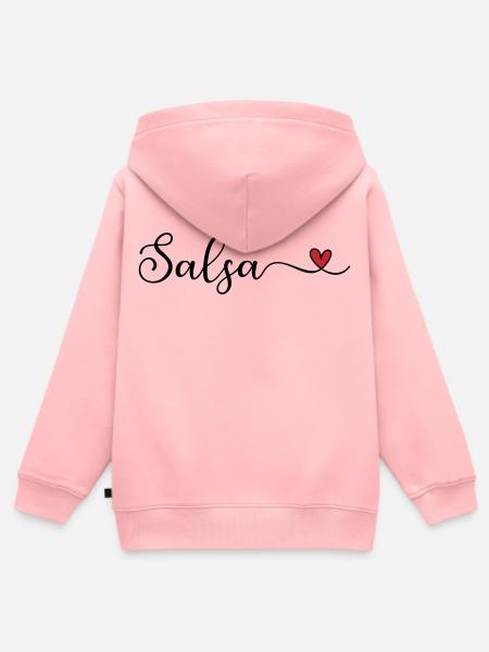Salsa Heart - Kinder Premium Organic Zip Hoodie - Rosa