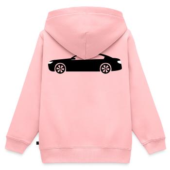 Auto - Kinder Premium Organic Zip Hoodie - Rosa - Hinten - AI Model Kid Female (0cm)