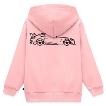 GT Coupé Line Silhouette – Pure Performance Art - Kinder Premium Organic Zip Hoodie - Rosa - Hinten - AI Model Kid Female (0cm)