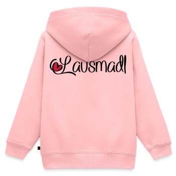 Lausmadl - Kinder Premium Organic Zip Hoodie - Rosa - Hinten - AI Model Kid Female (0cm)