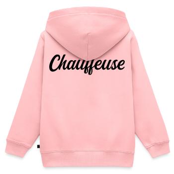 Chauffeuse Routière Professionnelle Conductrice Pr - Sweat Premium à capuche zippé enfant bio - rose - Dos - AI Model Kid Female (0cm)