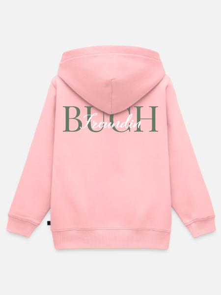 Buchfreundin grün-weiß - Kinder Premium Organic Zip Hoodie - Rosa