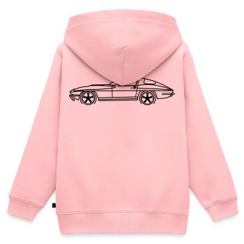C2 Line Silhouette – Retro Muscle Art - Kinder Premium Organic Zip Hoodie - Rosa - Hinten - AI Model Kid Female (0cm)