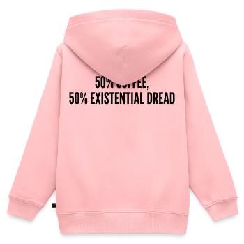 50% Kaffee 50% Existenzangst - Kinder Premium Organic Zip Hoodie - Rosa - Hinten - AI Model Kid Female (0cm)