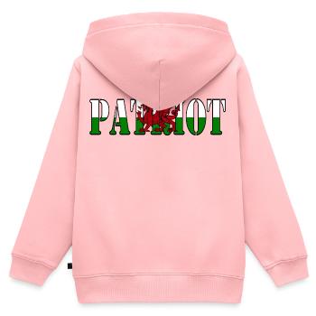 Walisischer Patriotenstolz - Kinder Premium Organic Zip Hoodie - Rosa - Hinten - AI Model Kid Female (0cm)