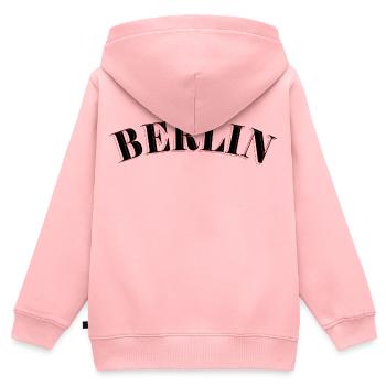 Berlin Retro - Sweat Premium à capuche zippé enfant bio - rose - Dos - AI Model Kid Female (0cm)