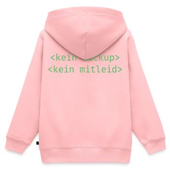 No Ticket No Support Informatiker IT Administrator - Kinder Premium Organic Zip Hoodie - Rosa - Hinten - AI Model Kid Female (0cm)