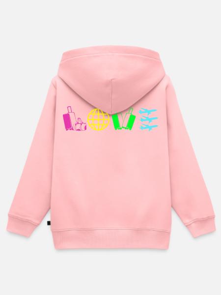 Stewardess Flugbegleiter - Kinder Premium Organic Zip Hoodie - Rosa