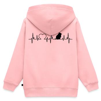 Hamster-Herzschlag - Kinder Premium Organic Zip Hoodie - Rosa - Hinten - AI Model Kid Female (0cm)