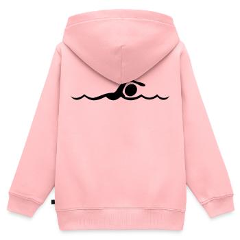 Flotteur - Sweat Premium à capuche zippé enfant bio - rose - Dos - AI Model Kid Female (0cm)