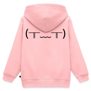 Weinendes Emote (╥﹏╥) heftige Tränen - Kinder Premium Organic Zip Hoodie - Rosa - Hinten - AI Model Kid Female (0cm)