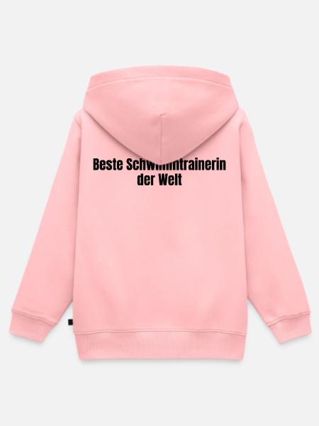 Beste Schwimmtrainerin der Welt Verein Geschenk - Kinder Premium Organic Zip Hoodie - Rosa