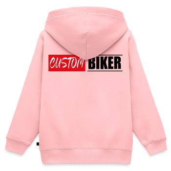 custom biker tuner bikes tuning autocollant autocollant - Sweat Premium à capuche zippé enfant bio - rose - Dos - AI Model Kid Female (0cm)