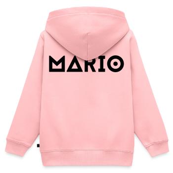 First name Mario - Kids Premium Organic Zip-up Hoodie - rose - Back - AI Model Kid Female (0cm)
