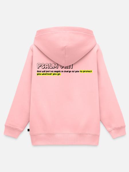 Biblisches Zitat - Kinder Premium Organic Zip Hoodie - Rosa