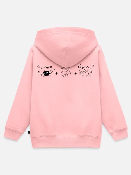 never walk alone - Kinder Premium Organic Zip Hoodie - Rosa