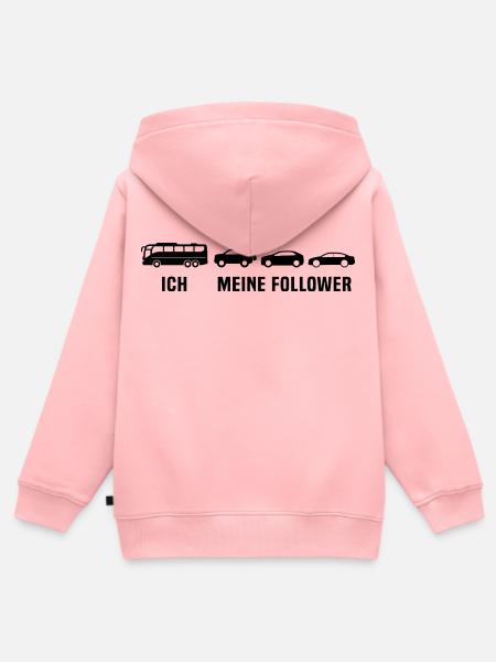 Busfahrer Linienbus Meine Follower Bus - Kinder Premium Organic Zip Hoodie - Rosa