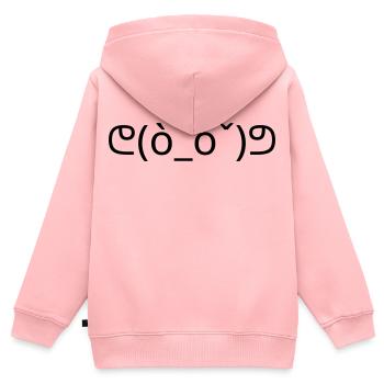 Muskel Emote ᕦ(ò_óˇ)ᕤ stark Kaomoji - Kinder Premium Organic Zip Hoodie - Rosa - Hinten - AI Model Kid Female (0cm)