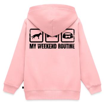Schäferhund Wochenende - Kinder Premium Organic Zip Hoodie - Rosa - Hinten - AI Model Kid Female (0cm)
