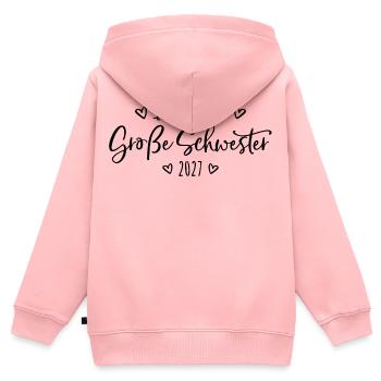 Kein Einzelkind mehr - Große Schwester 2027 - Kinder Premium Organic Zip Hoodie - Rosa - Hinten - AI Model Kid Female (0cm)