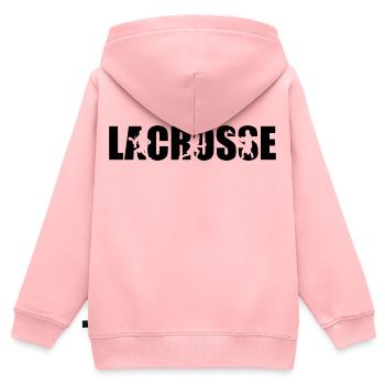 Lacrosse - Kinder Premium Organic Zip Hoodie - Rosa - Hinten - AI Model Kid Female (0cm)